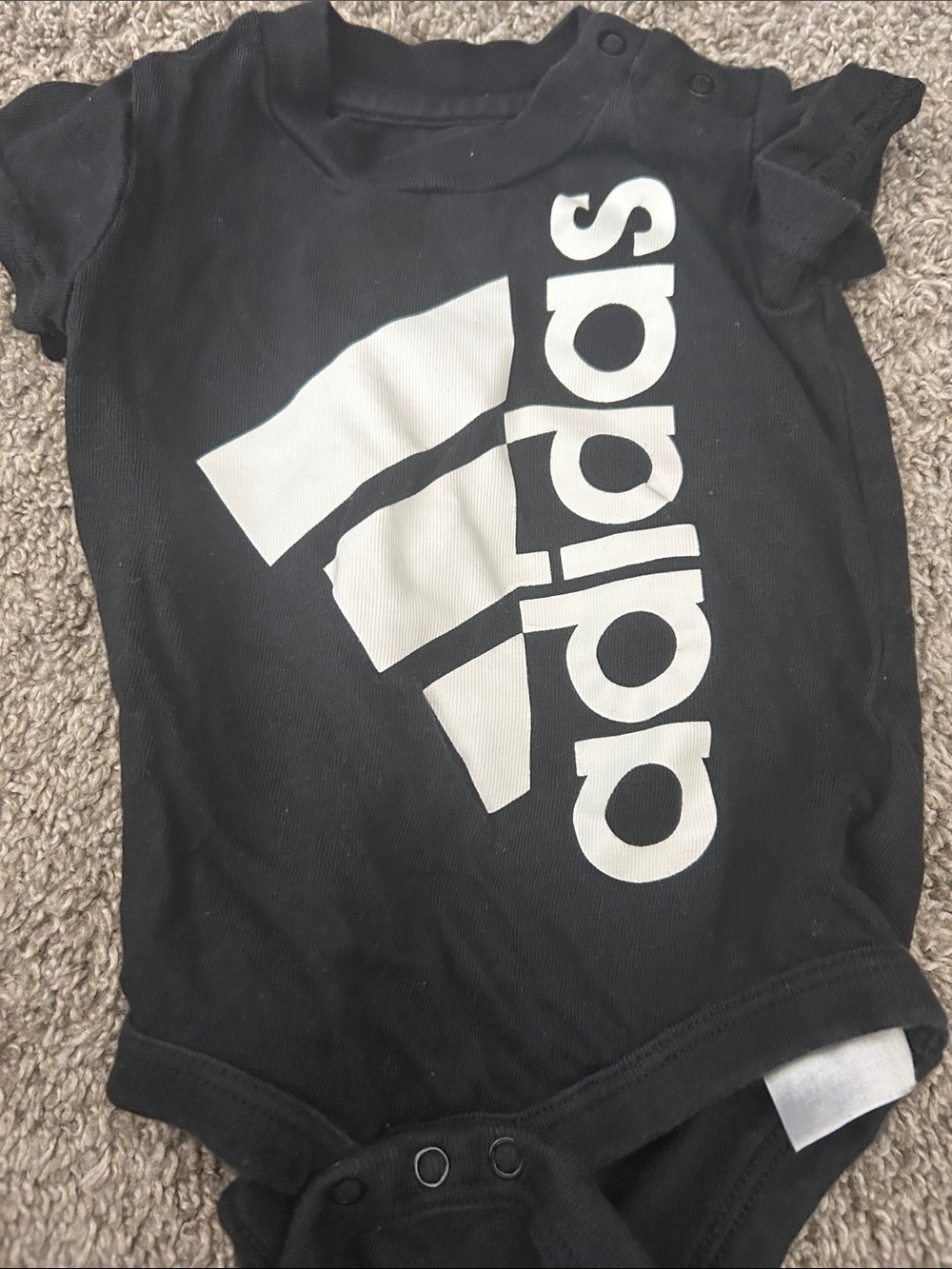 adidas Black Onesie with White Trefoil Logo